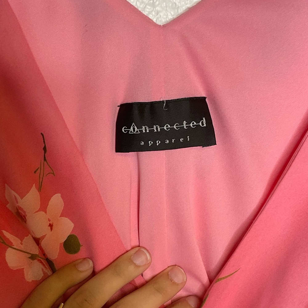 < Vintage 90’s Connected Apparel Pink Floral Dress > - Picture 2 of 3